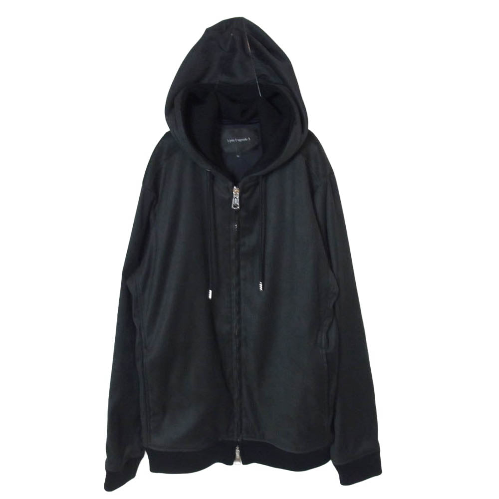 1piu1uguale3 ウノピュウノウグァーレトレ × 菅原靴店 MRB745-POE549 LUXE PARKA リュクス スフェイクスエードパーカー フーデッドジャケット ブラック系 VI【美品】【中古】