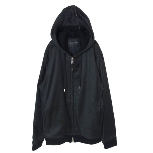 1piu1uguale3 ウノピュウノウグァーレトレ × 菅原靴店 MRB745-POE549 LUXE PARKA リュクス スフェイクスエードパーカー フーデッドジャケット ブラック系 VI【美品】【中古】