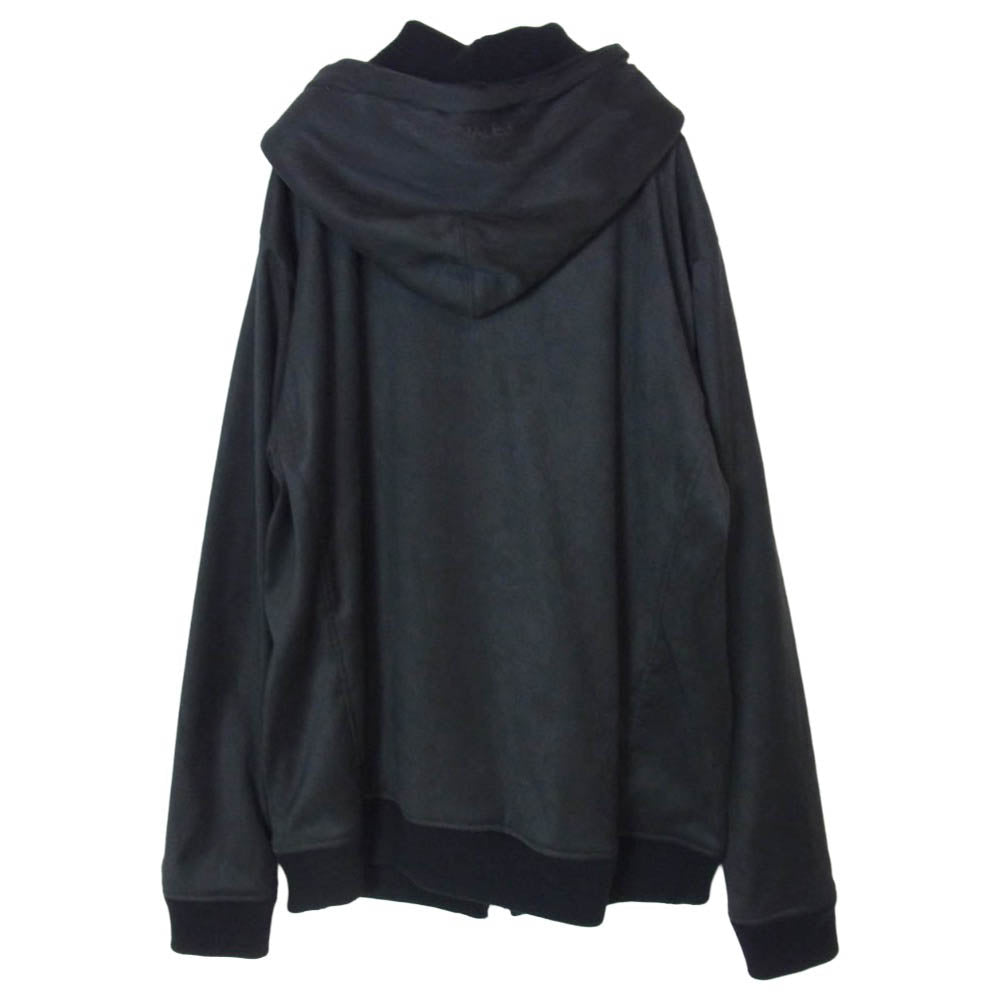 1piu1uguale3 ウノピュウノウグァーレトレ × 菅原靴店 MRB745-POE549 LUXE PARKA リュクス スフェイクスエードパーカー フーデッドジャケット ブラック系 VI【美品】【中古】