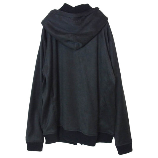 1piu1uguale3 ウノピュウノウグァーレトレ × 菅原靴店 MRB745-POE549 LUXE PARKA リュクス スフェイクスエードパーカー フーデッドジャケット ブラック系 VI【美品】【中古】