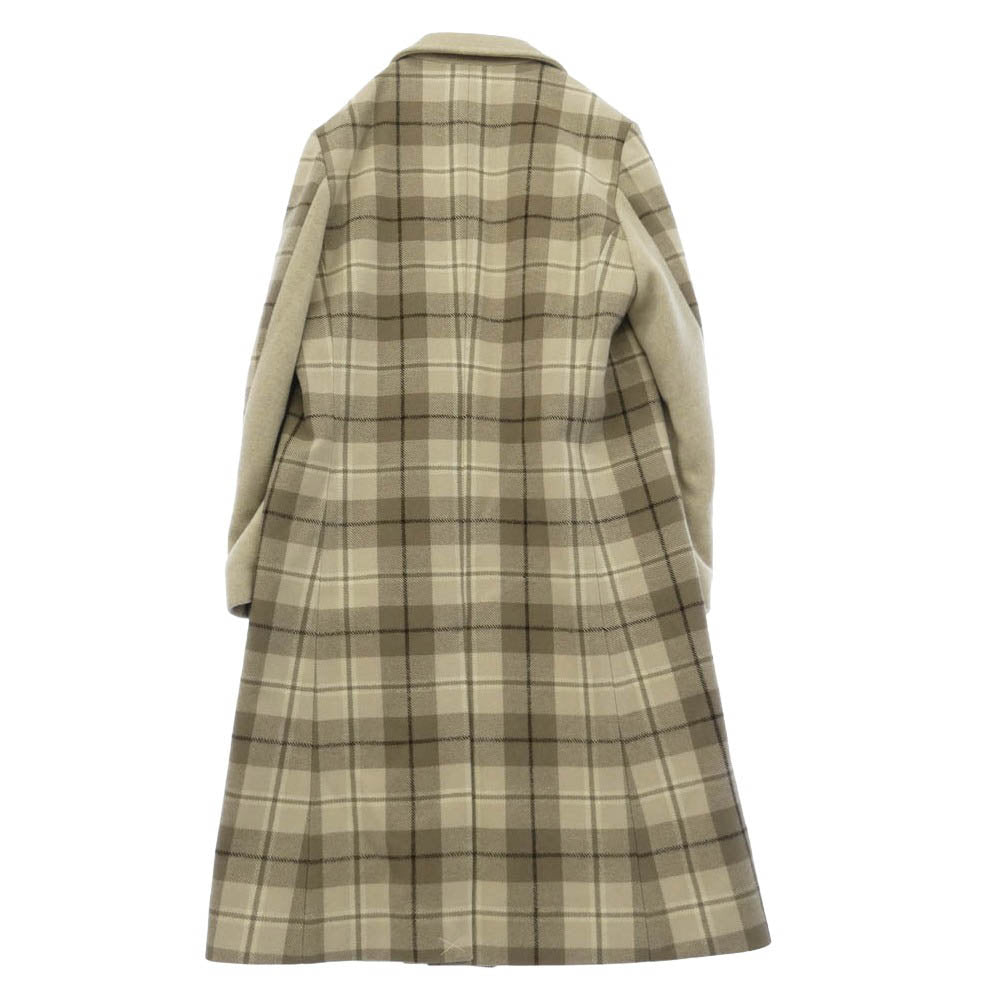 1piu1uguale3 ウノピュウノウグァーレトレ MRC169-WCA032 CHESTER COAT カシミヤ混ウール チェック チェスターコート グレー系 グレイッシュベージュ系 3【極上美品】【中古】
