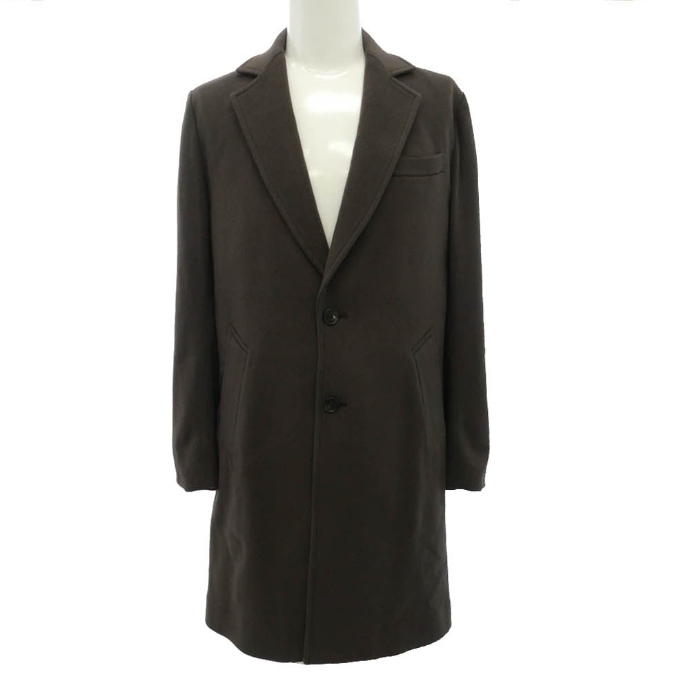 1piu1uguale3 ウノピュウノウグァーレトレ MRC160-CAS037 CHESTER COAT カシミヤ100% チェスターコート ブラウン系 4【極上美品】【中古】