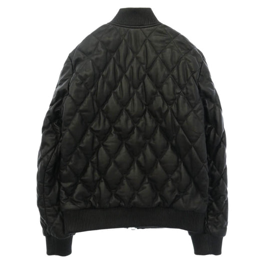 1piu1uguale3 ウノピュウノウグァーレトレ MRB724-LAB061 SHIRRING DIA BOMBER JACKET シャーリングダイヤキルト ラムレザー ボンバージャケット ブラック系 3【美品】【中古】