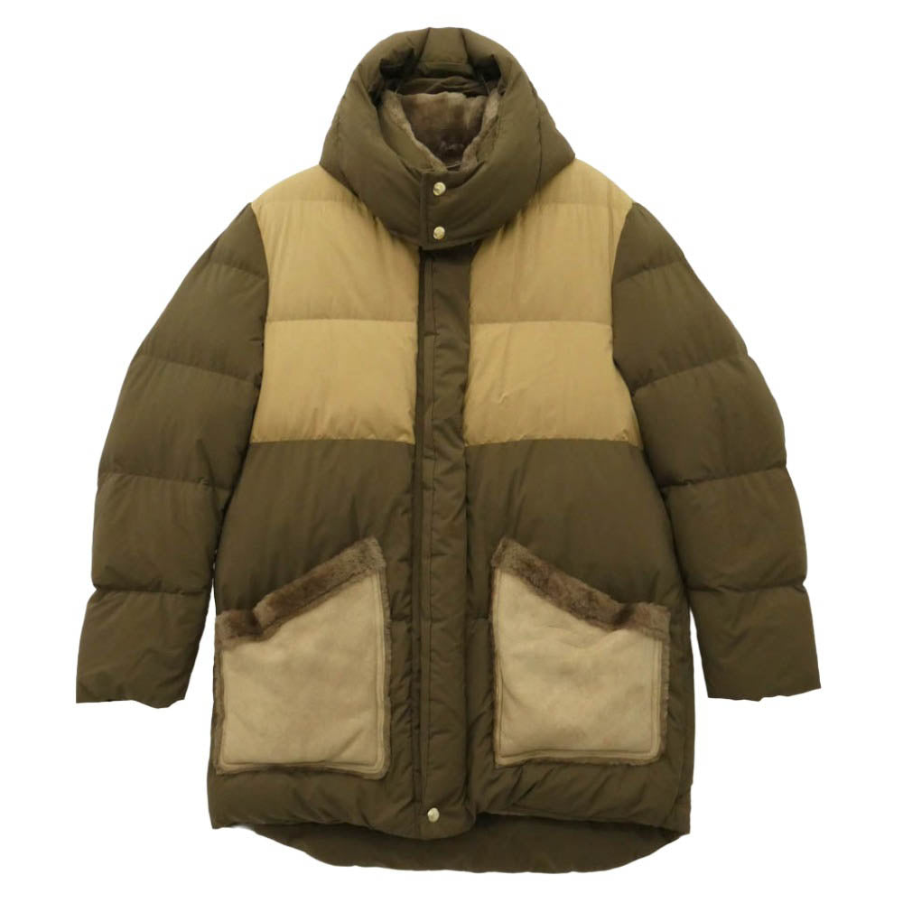 1piu1uguale3 ウノピュウノウグァーレトレ EMMETI エンメティ MRC173-LAB062 MOUNTAIN HOODED COAT ムートン フーデッド コート ブラウン系 4【新古品】【未使用】【中古】