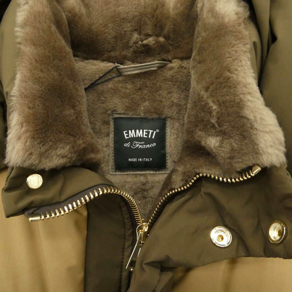 1piu1uguale3 ウノピュウノウグァーレトレ EMMETI エンメティ MRC173-LAB062 MOUNTAIN HOODED COAT ムートン フーデッド コート ブラウン系 4【新古品】【未使用】【中古】