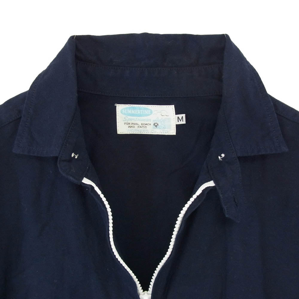 ワーカーズ SUMMERTIME サマータイム コットン ジップ シャツ ブルゾン　 ネイビー系 M【中古】