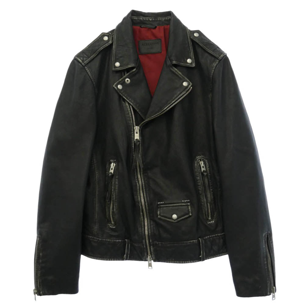 ALLSAINTS オールセインツ HAWLEY BIKER レザー ダブルライダースジャケット ブラック系 L【美品】【中古】