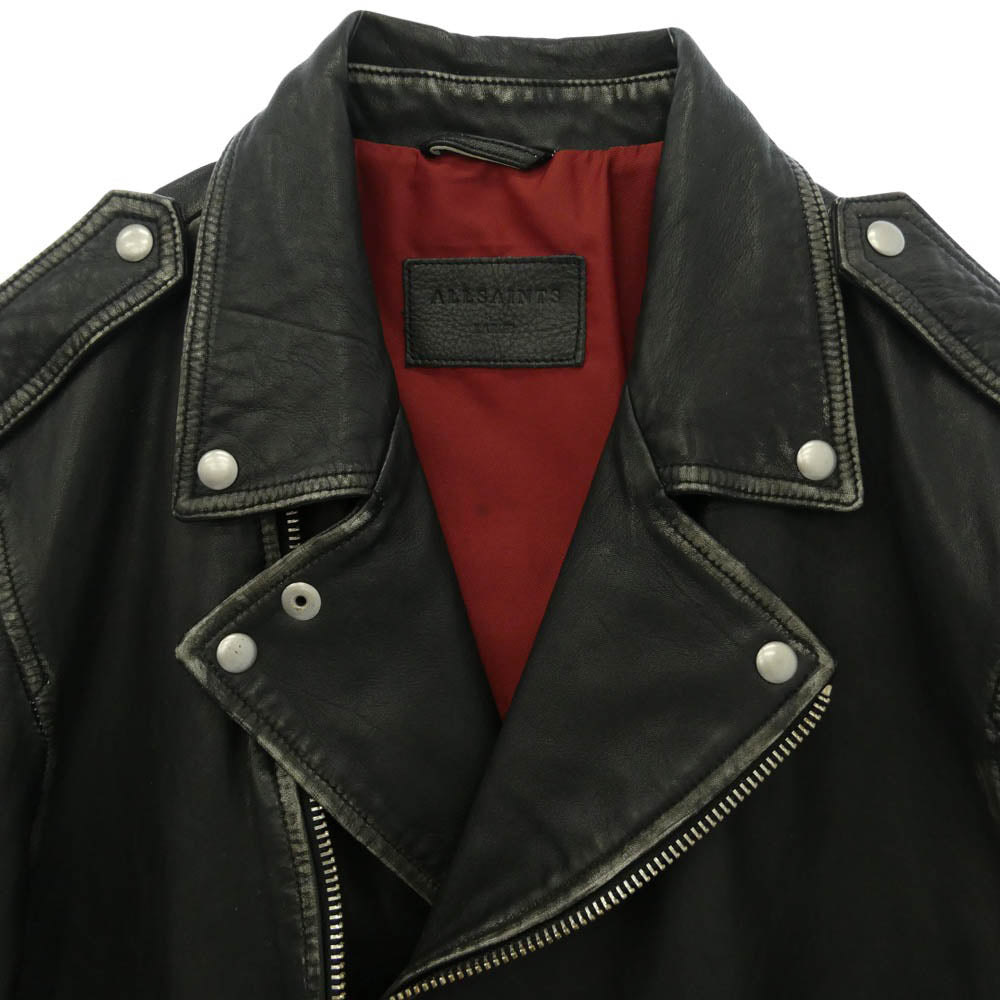 ALLSAINTS オールセインツ HAWLEY BIKER レザー ダブルライダースジャケット ブラック系 L【美品】【中古】