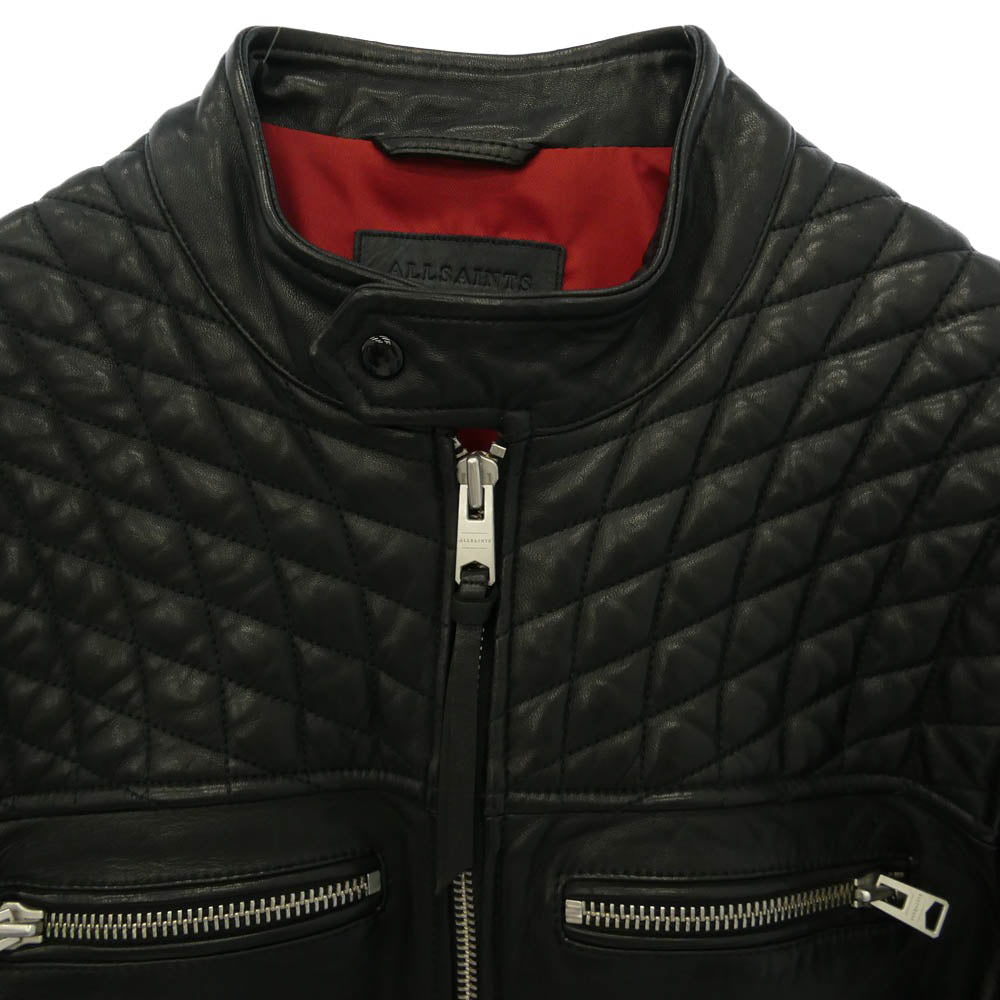 ALLSAINTS オールセインツ AMERSHAM JACKET レザー シングルライダースジャケット ブラック系 L【美品】【中古】