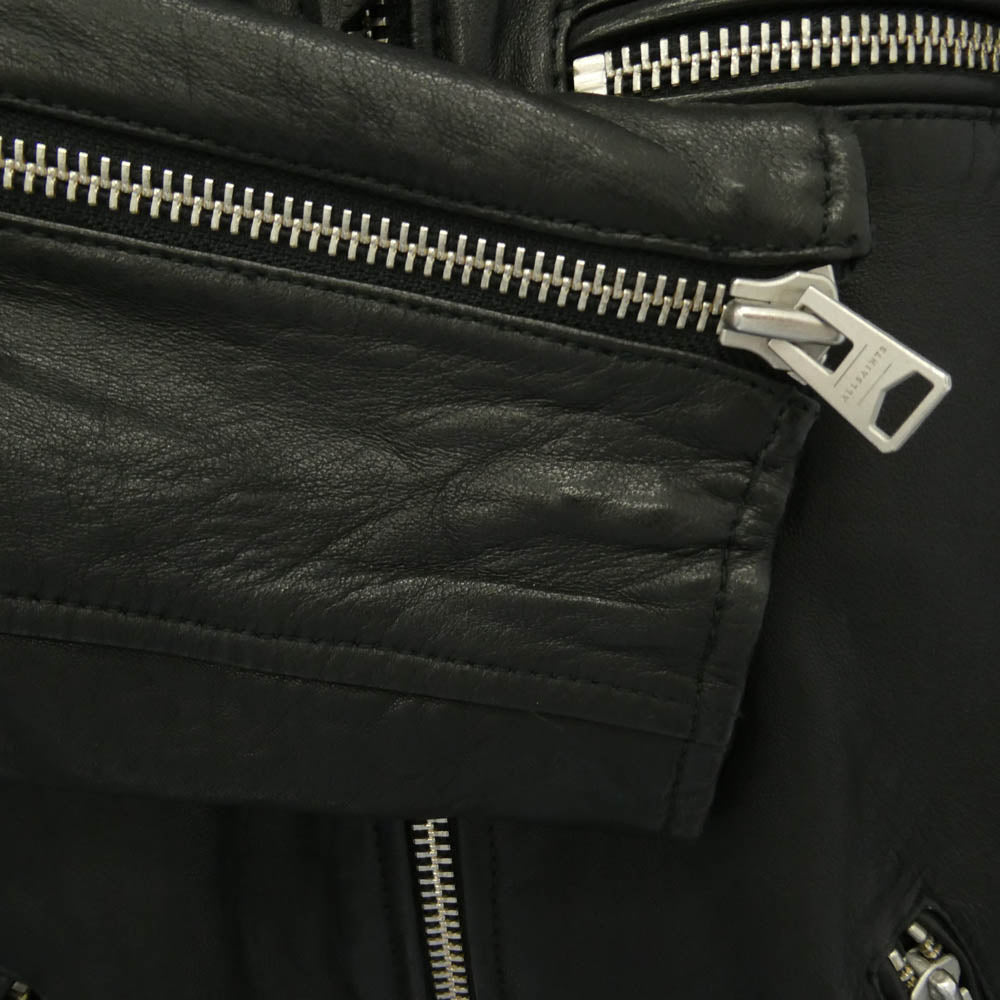 ALLSAINTS オールセインツ AMERSHAM JACKET レザー シングルライダースジャケット ブラック系 L【美品】【中古】