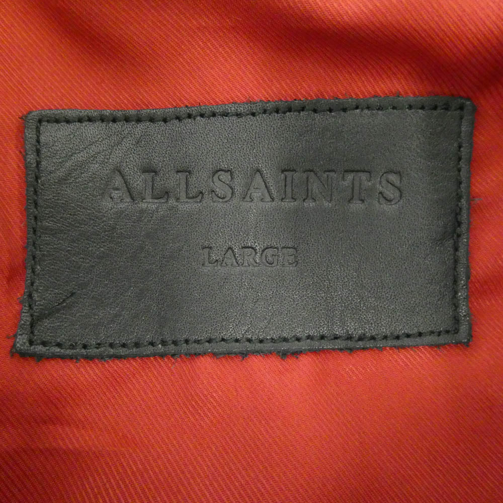 ALLSAINTS オールセインツ AMERSHAM JACKET レザー シングルライダースジャケット ブラック系 L【美品】【中古】
