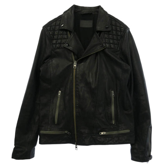ALLSAINTS オールセインツ CONROY LTHR BIKER レザー ダブルライダースジャケット ブラック系 L【美品】【中古】