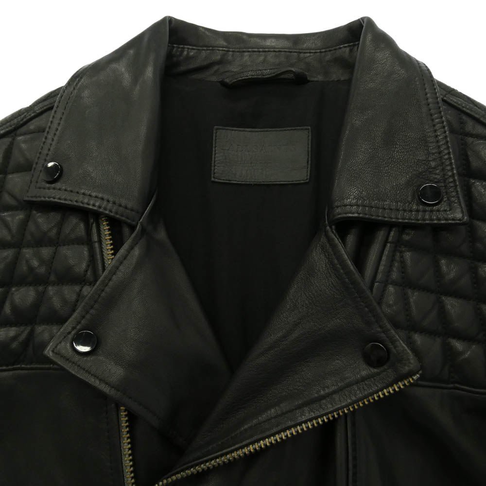 ALLSAINTS オールセインツ CONROY LTHR BIKER レザー ダブルライダースジャケット ブラック系 L【美品】【中古】