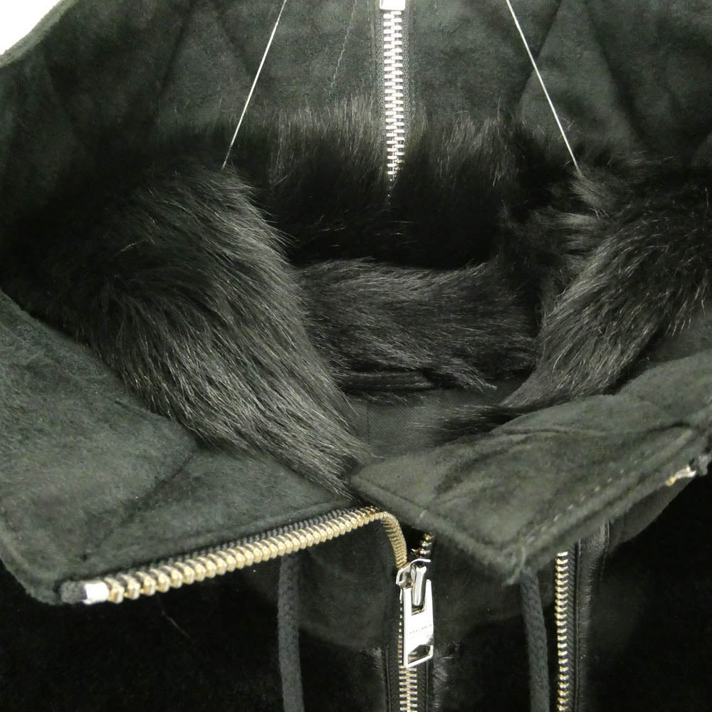 ALLSAINTS オールセインツ STATE LUX PARKA ムートン ジップアップ コート ブラック系 L【中古】