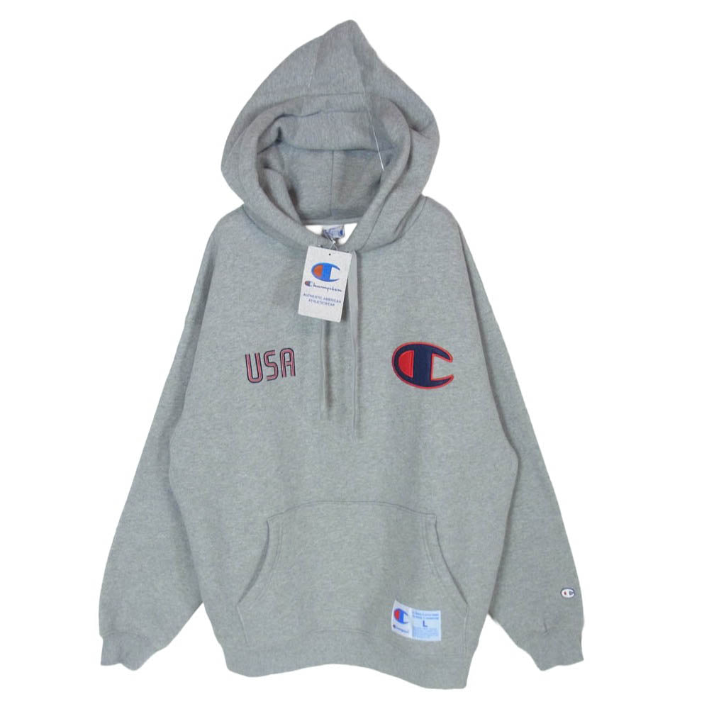 Champion チャンピオン C3-A110 HOODED SWEATSHIRT フーデッド スウェットシャツ プルオーバー パーカー グレー系 070 L【新古品】【未使用】【中古】