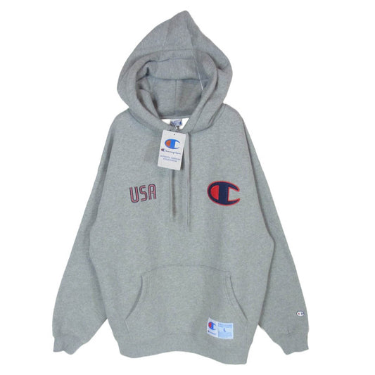Champion チャンピオン C3-A110 HOODED SWEATSHIRT フーデッド スウェットシャツ プルオーバー パーカー グレー系 070 L【新古品】【未使用】【中古】