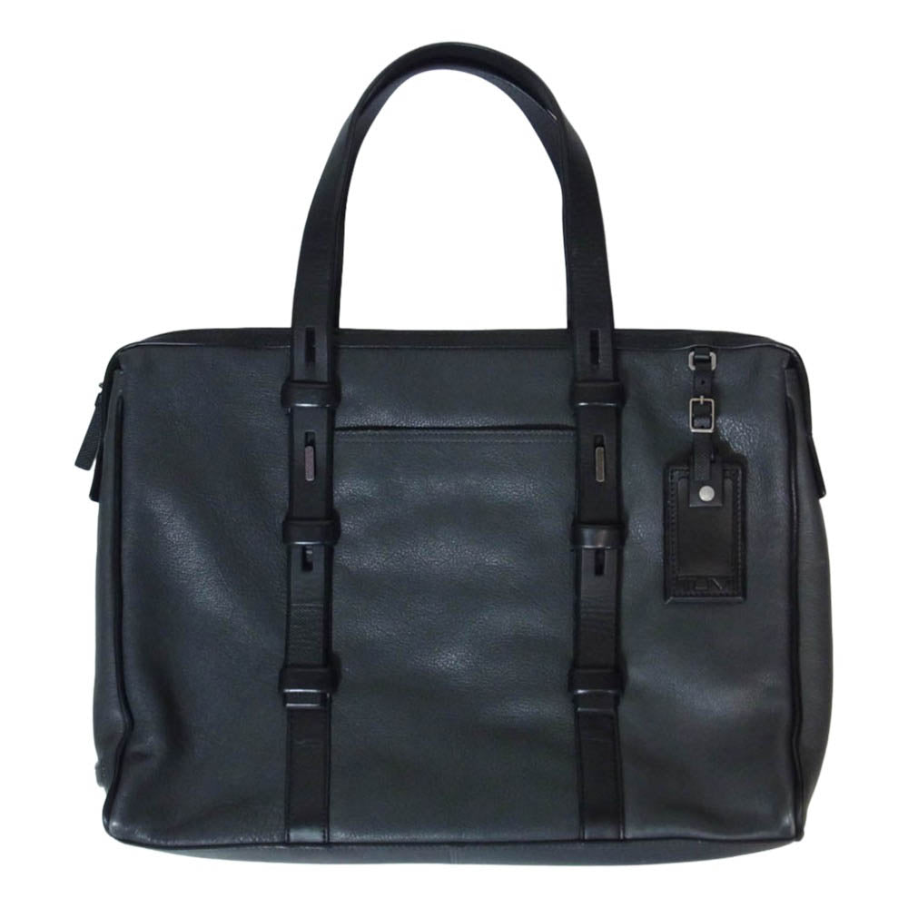 TUMI トゥミ MISSION HARRISON Leather Briefcase レザー ブリーフケース バッグ グレー系 ブラック系【中古】