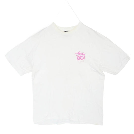 STUSSY ステューシー IKSPIARI イクスピアリチャプト グラデーション ツイストガール プリント Tシャツ ホワイト系 M【中古】