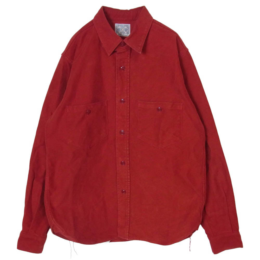 The REAL McCOY'S ザリアルマッコイズ 831W 8HOUR UNION SATEEN WORK SHIRT サテン ワーク 長袖シャツ レッド系 15【中古】