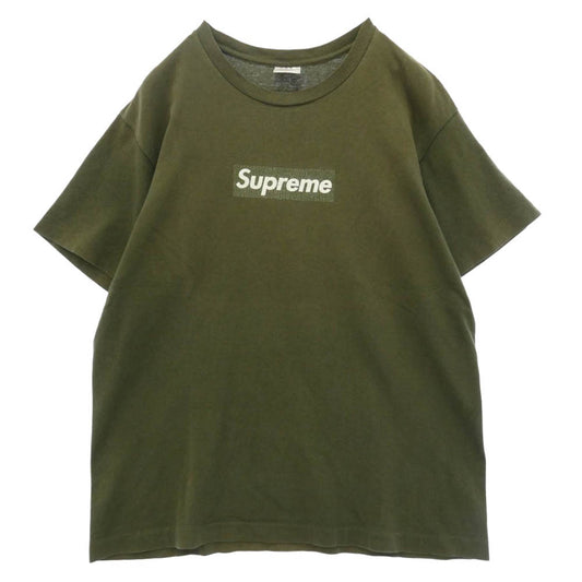 Supreme シュプリーム 90s00s 初期 ツルタグ USA製 Box Logo Tee ボックスロゴ Tシャツ 半袖カットソー モスグリーン系 M【中古】