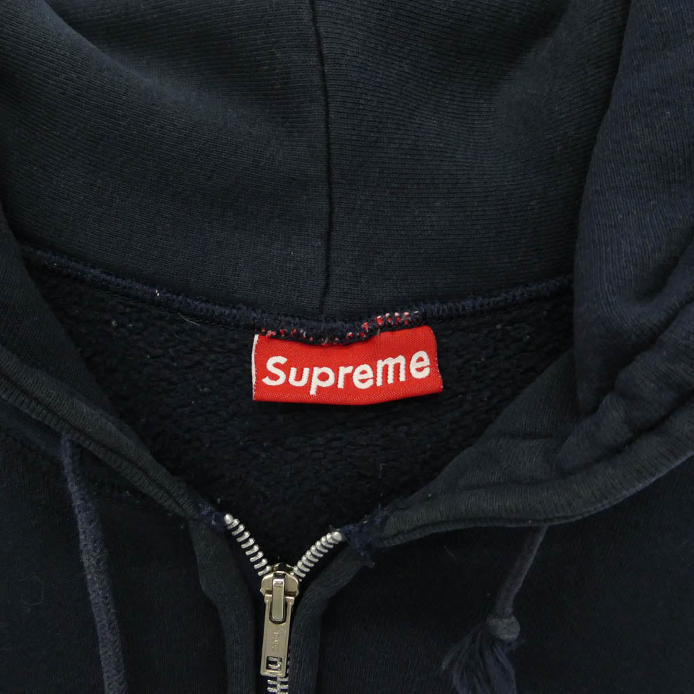 Supreme シュプリーム USA製 90s 初期 Arc Logo Zip Hoodie アーチロゴ ジップ フーディー パーカー ネイビー系 M【中古】