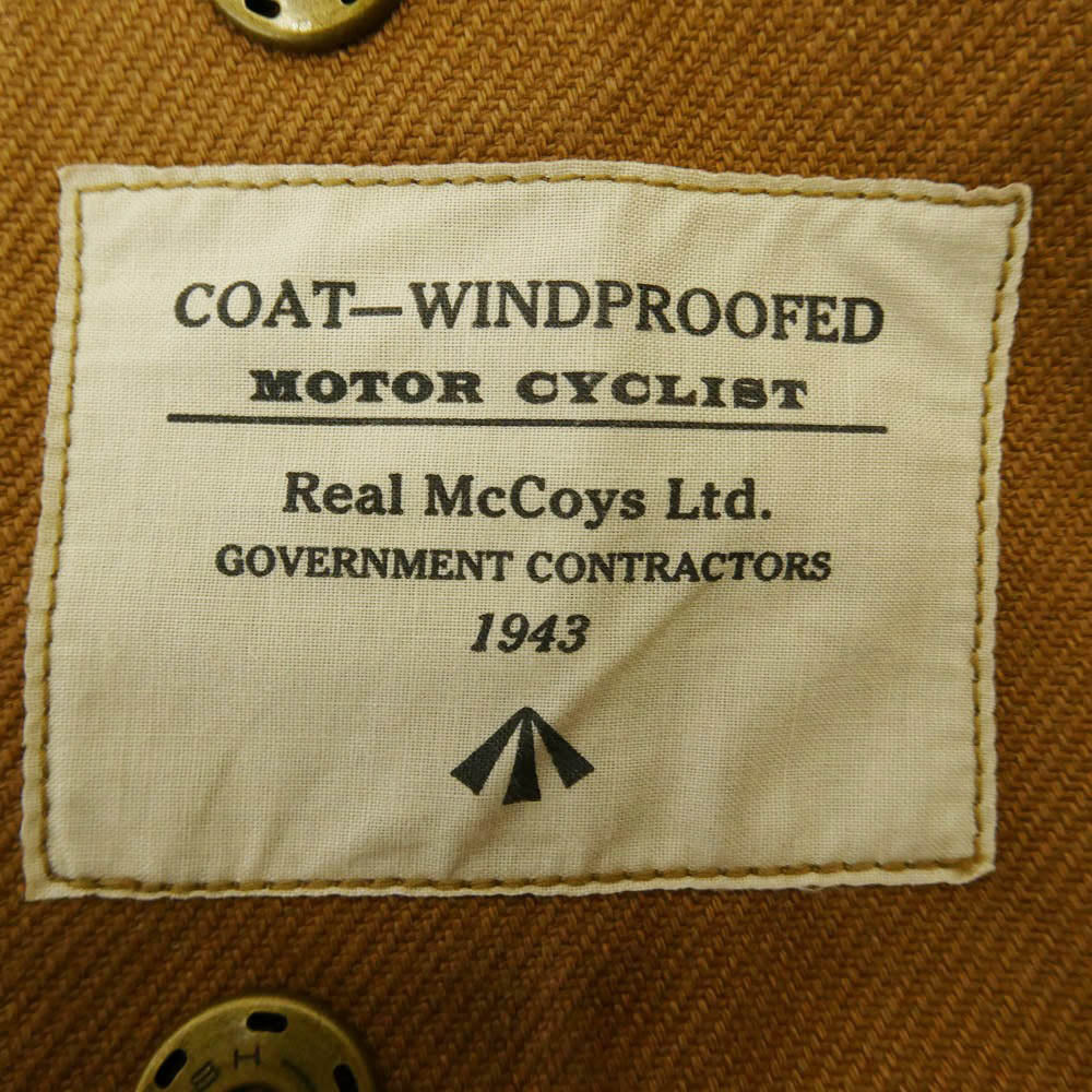 The REAL McCOY'S ザリアルマッコイズ DISPATCH RIDER COAT ディスパッチ ライダース コート ライトブラウン系 38【中古】