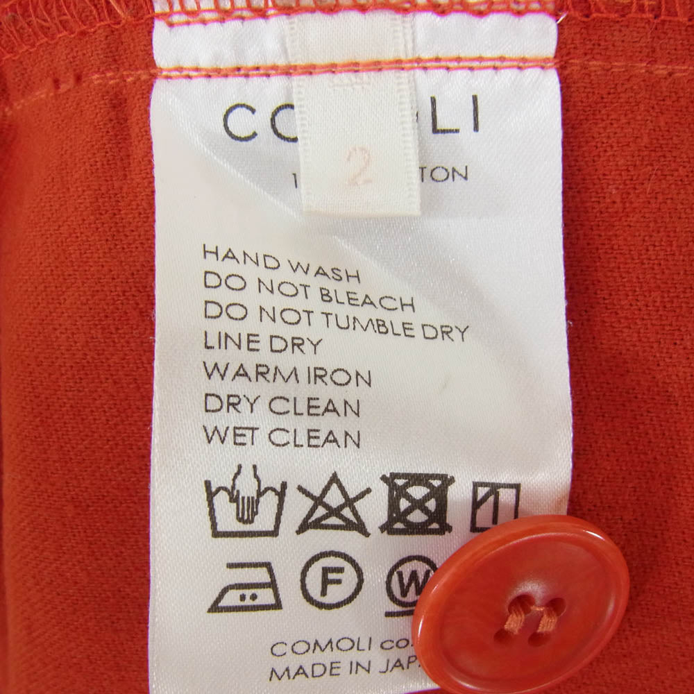 COMOLI コモリ 20AW S03-01005 モールスキン ジャケット レッド系 2【中古】