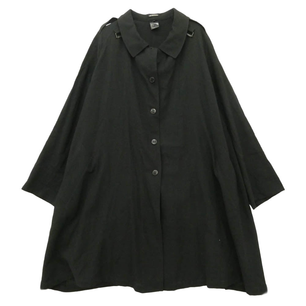 ANN DEMEULEMEESTER アンドゥムルメステール 前二重レイヤード ウールコート ブラック系 36【中古】