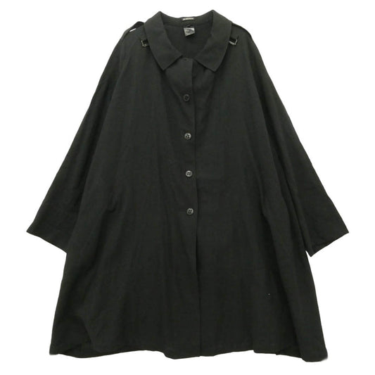 ANN DEMEULEMEESTER アンドゥムルメステール 前二重レイヤード ウールコート ブラック系 36【中古】