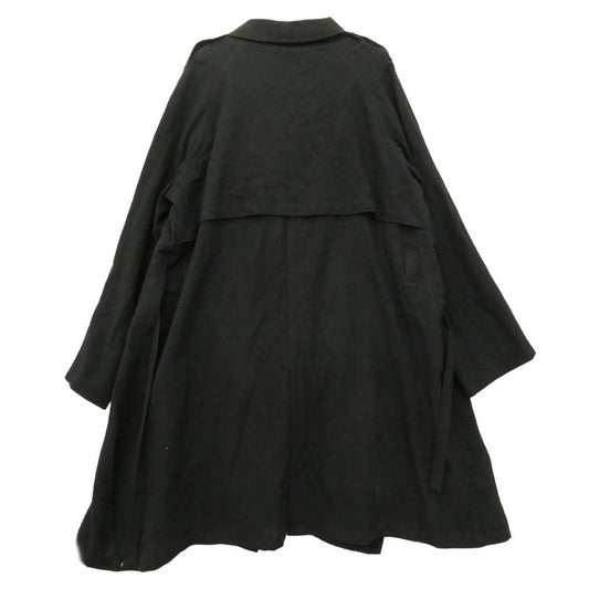 ANN DEMEULEMEESTER アンドゥムルメステール 前二重レイヤード ウールコート ブラック系 36【中古】