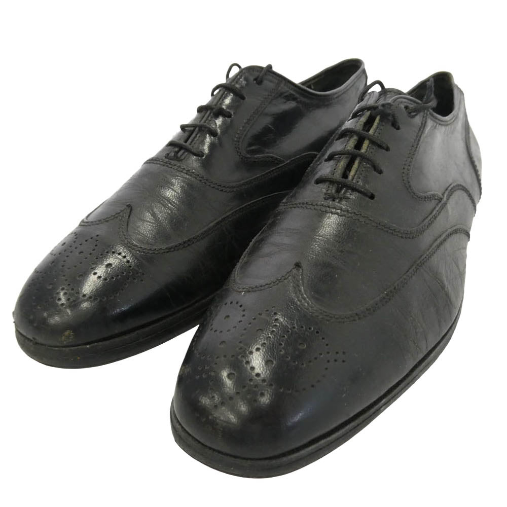 フローシャイム 538744 60s ウイングチップ ビジネス シューズ ブラック系 7.5【中古】