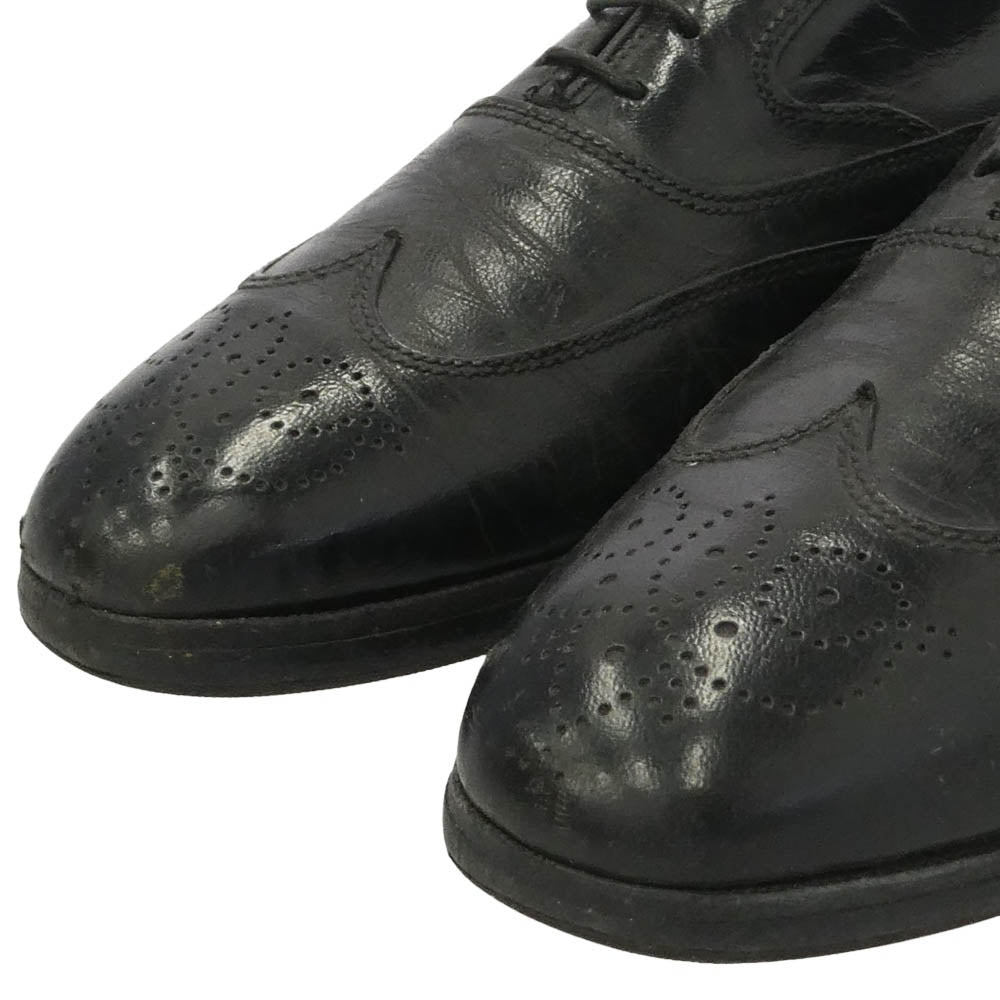 フローシャイム 538744 60s ウイングチップ ビジネス シューズ ブラック系 7.5【中古】