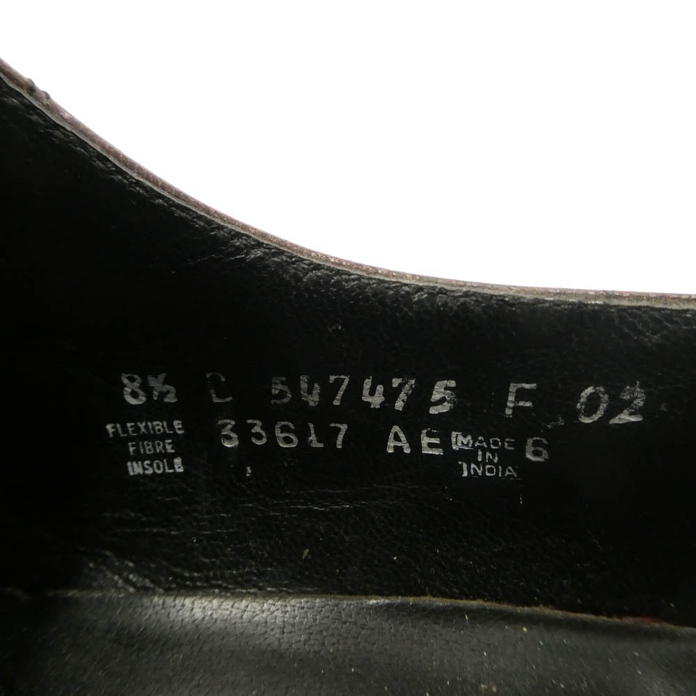 フローシャイム 547475 60s Uチップ レザー シューズ ビジネス シューズ ダークブラウン系 8.5【中古】