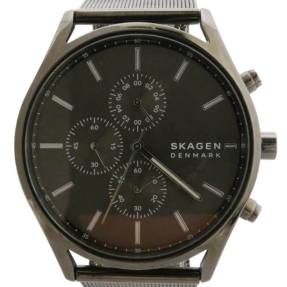 SKAGEN スカーゲン SKW6608 HOLST ホルストクロノグラフ グレー文字盤 腕時計 ウォッチ ダークグレー系【中古】