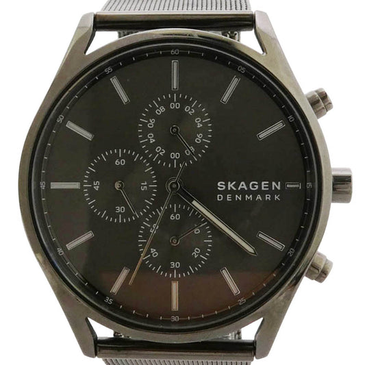 SKAGEN スカーゲン SKW6608 HOLST ホルストクロノグラフ グレー文字盤 腕時計 ウォッチ ダークグレー系【中古】