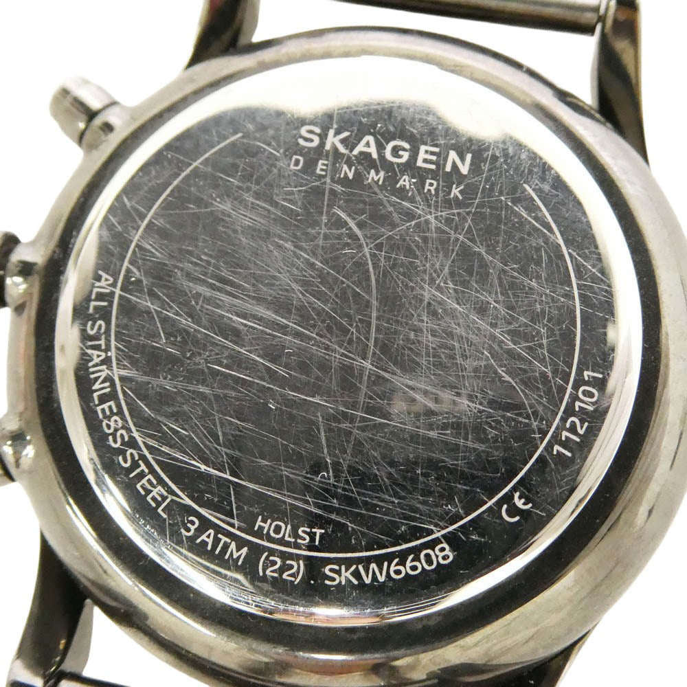 SKAGEN スカーゲン SKW6608 HOLST ホルストクロノグラフ グレー文字盤 腕時計 ウォッチ ダークグレー系【中古】
