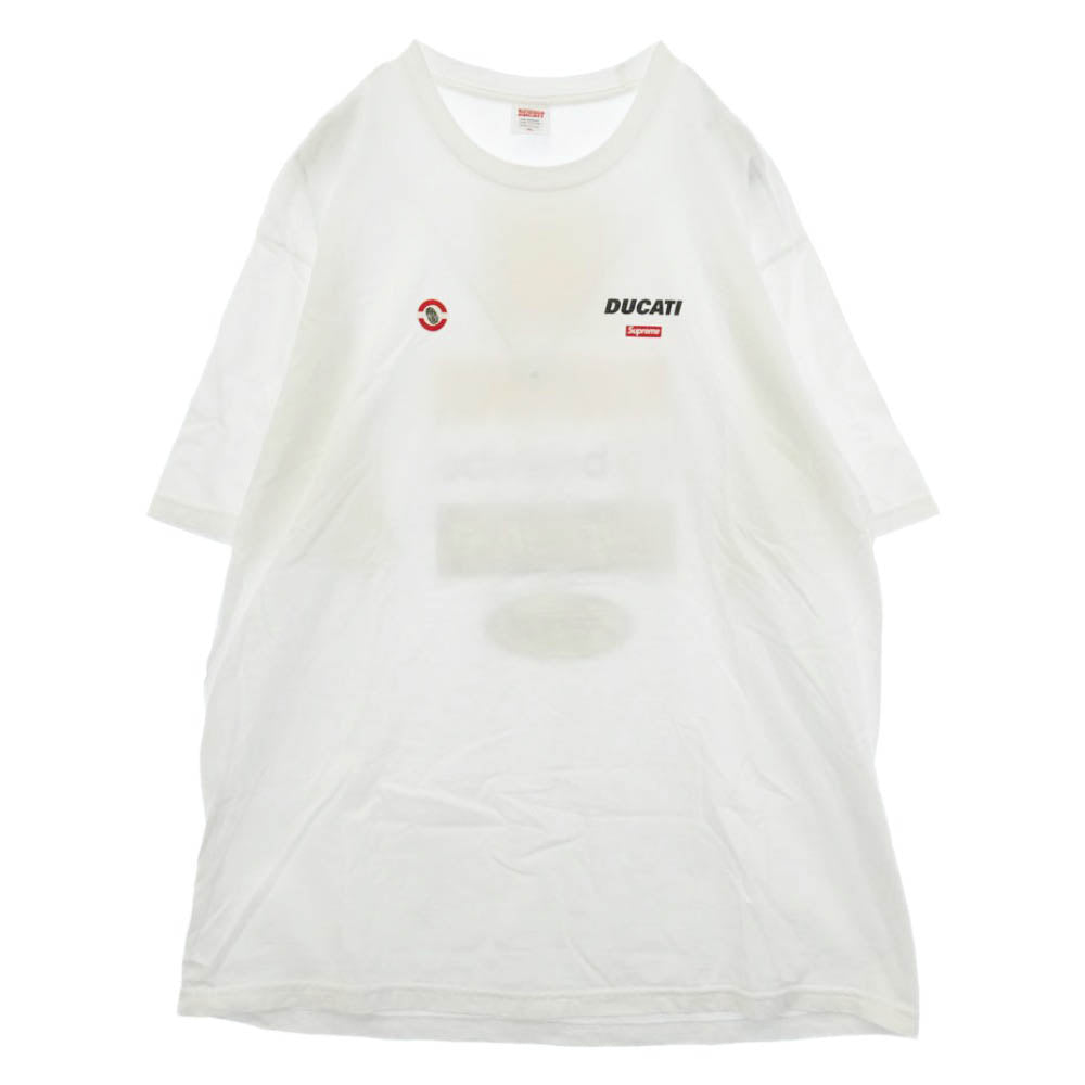 Supreme シュプリーム 24SS Ducati Logos Tee ドゥカティロゴス ロゴプリント Tシャツ 半袖 カットソー ホワイト系 XL【中古】