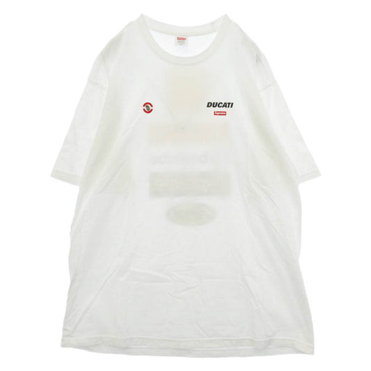 Supreme シュプリーム 24SS Ducati Logos Tee ドゥカティロゴス ロゴプリント Tシャツ 半袖 カットソー ホワイト系 XL【中古】