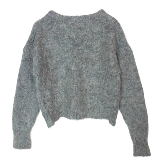 ADORE アドーア 531-270078 ビジュー付き モヘア 長袖 シャギーニット セーター グレー系 38【中古】