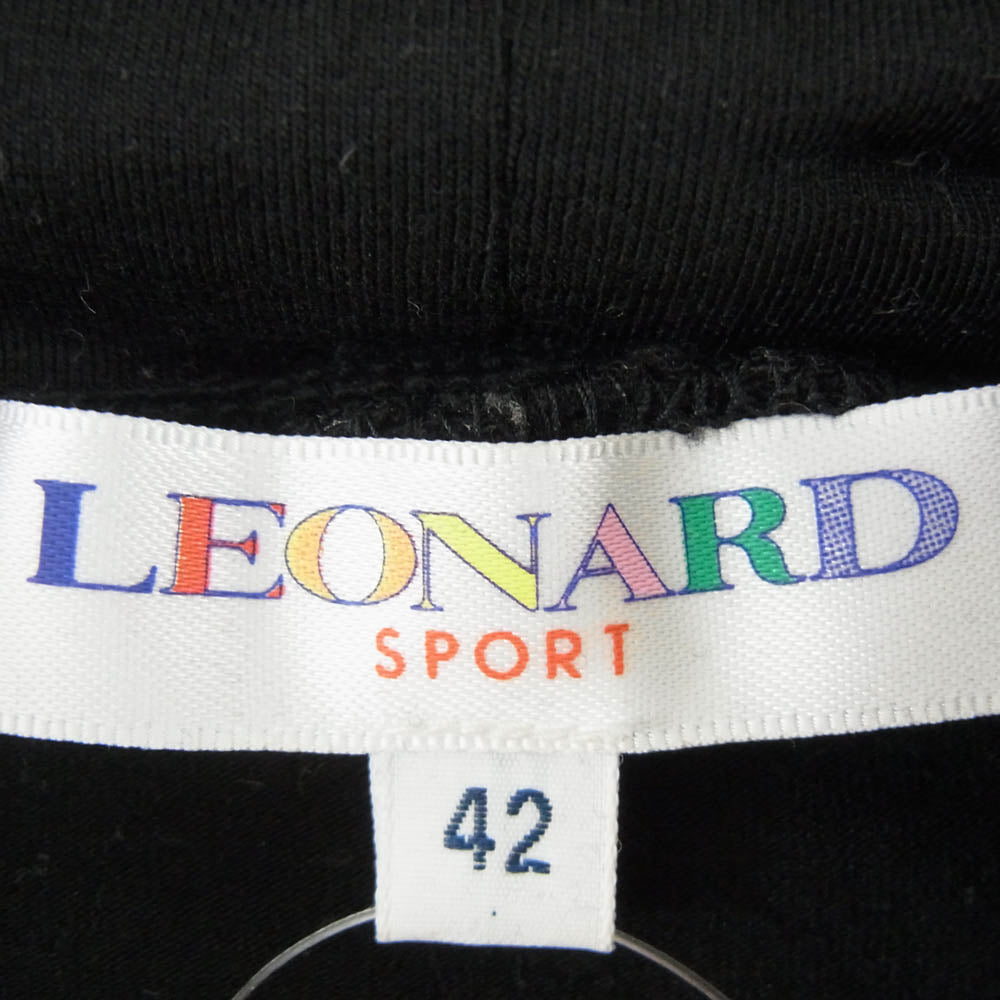 LEONARD レオナール 0528931 SPORT 総柄 グラフィック プリント ハイネック タートルネック 長袖 カットソー ブラック系 42【中古】