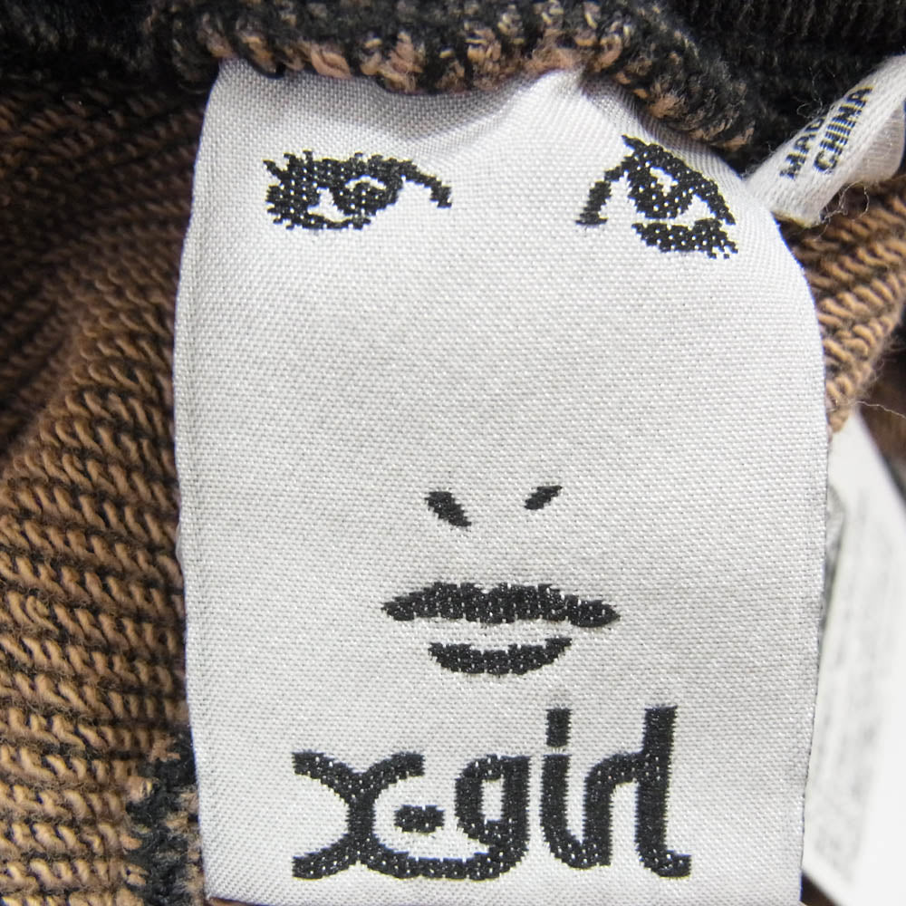 X-girl エックスガール オーバーダイ スウェット カーゴパンツ ブラウン系 M【極上美品】【中古】