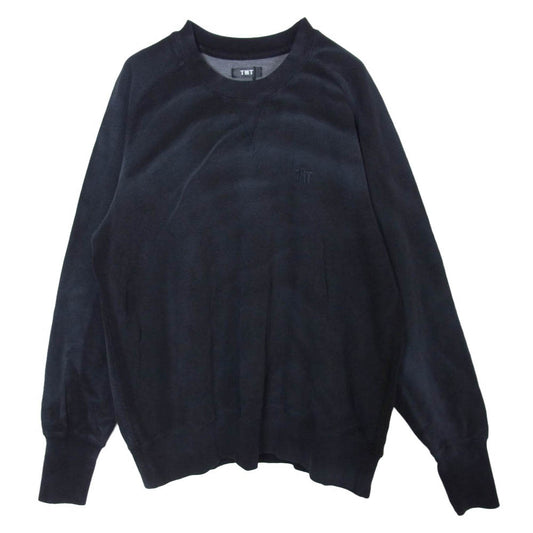TMT ティーエムティー TSW-F2501 PULL OVER SWEAT ヴィンテージ加工 プルオーバー クルーネック スウェット ブラック系 XL【中古】