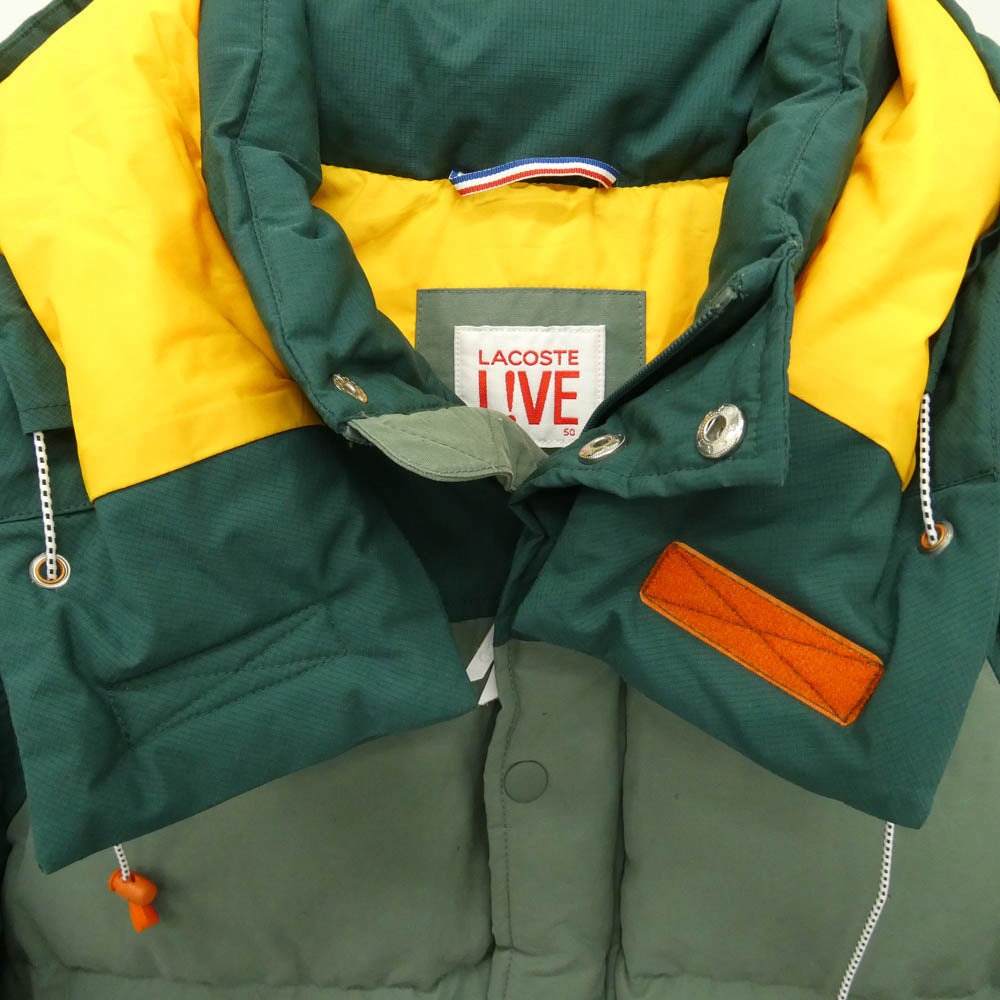 LACOSTE ラコステ BH5379 LIVE フード着脱 ダウンジャケット グリーン系 50【中古】
