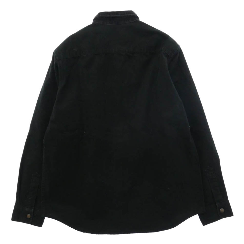 Supreme シュプリーム 19AW Script Canvas Snap Shirt Black スクリプト キャンバス スナップ シャツ ブラック ブラック系 L【中古】