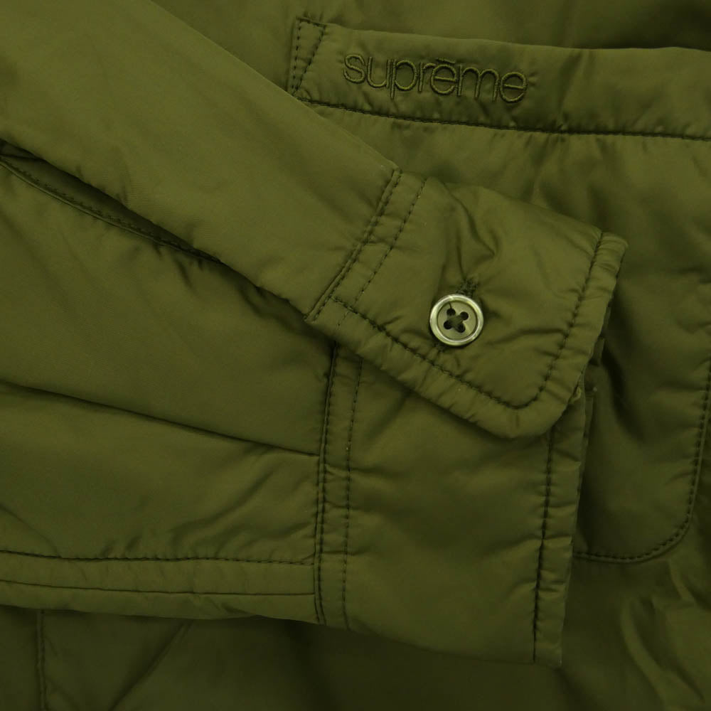 Supreme シュプリーム 22AW Nylon Filled Shirt Olive ナイロン フィルド シャツ オリーブ グリーン系 L【極上美品】【中古】