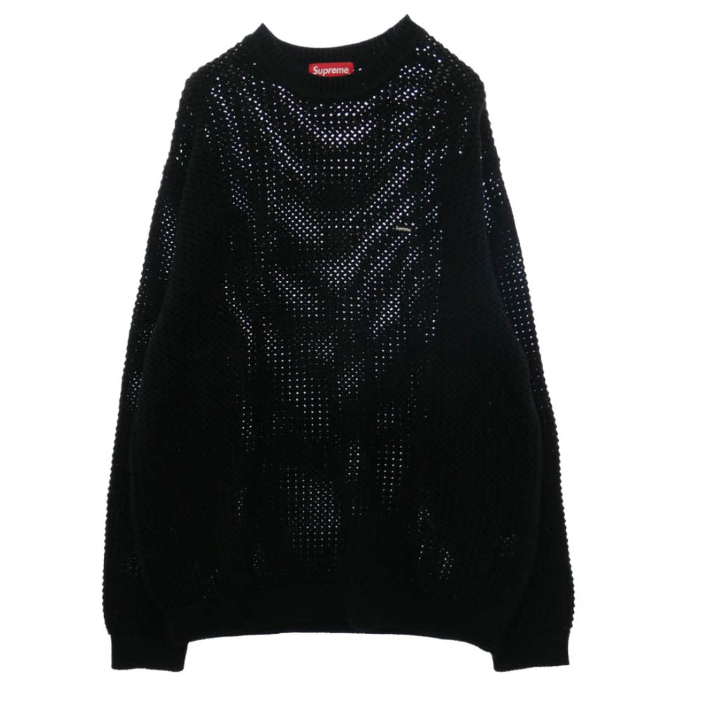 Supreme シュプリーム 22SS Open Knit Small Box Sweater Black オープン ニット スモール ボックス セーター ブラック ブラック系 L【極上美品】【中古】
