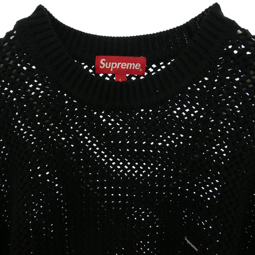 Supreme シュプリーム 22SS Open Knit Small Box Sweater Black オープン ニット スモール ボックス セーター ブラック ブラック系 L【極上美品】【中古】