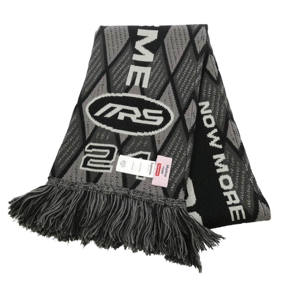 Supreme シュプリーム MARTIN ROSE マーティンローズ 24AW x Martine Rose Scarf Black マーティンローズ スカーフ マフラー ブラック系 グレー系 140×20cm【極上美品】【中古】