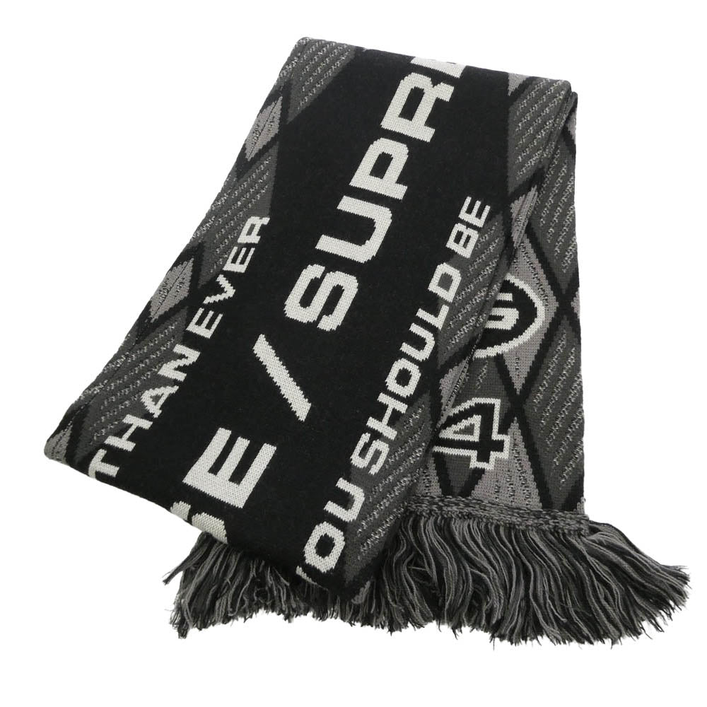Supreme シュプリーム MARTIN ROSE マーティンローズ 24AW x Martine Rose Scarf Black マーティンローズ スカーフ マフラー ブラック系 グレー系 140×20cm【極上美品】【中古】