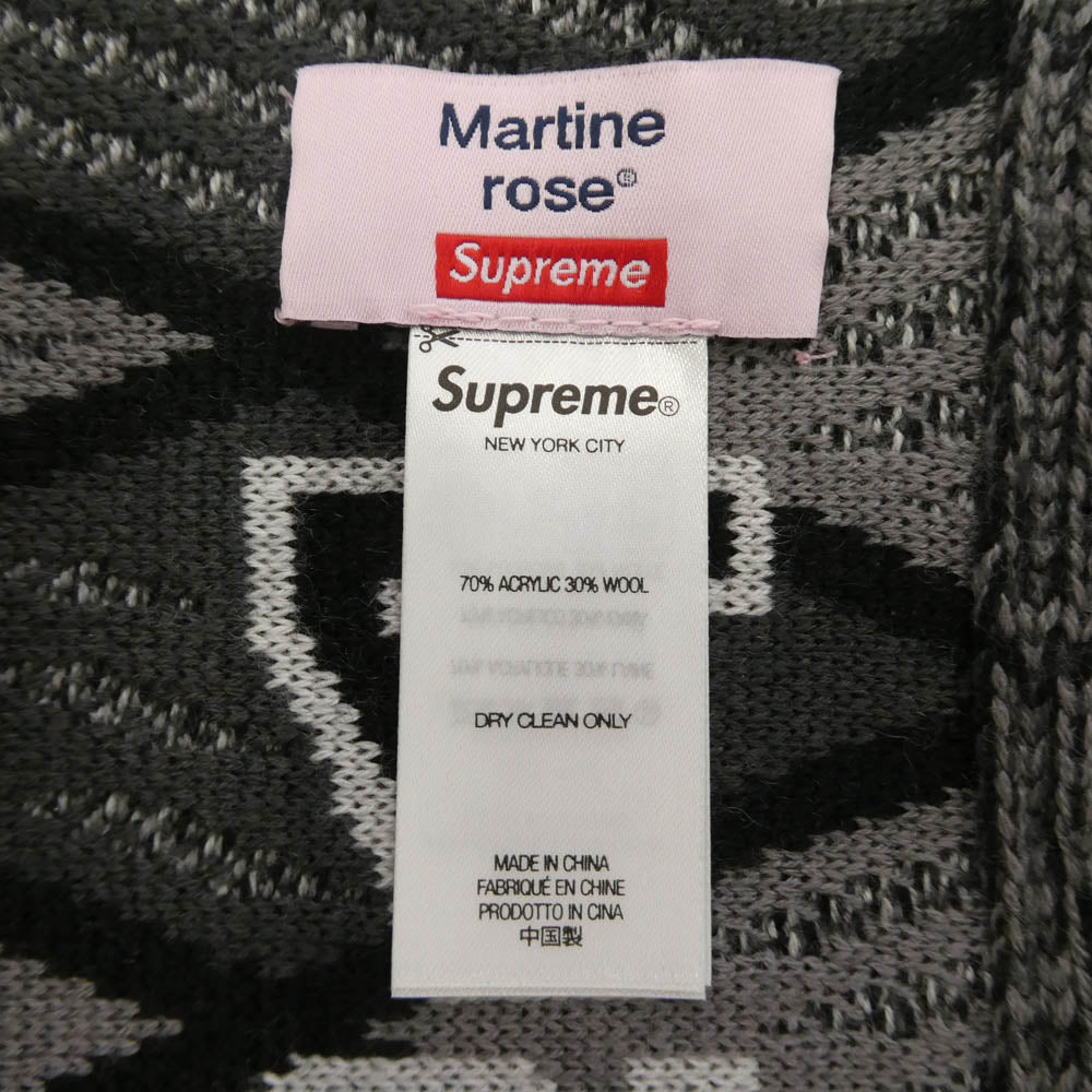 Supreme シュプリーム MARTIN ROSE マーティンローズ 24AW x Martine Rose Scarf Black マーティンローズ スカーフ マフラー ブラック系 グレー系 140×20cm【極上美品】【中古】
